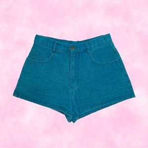 Aqua Blue Denim Micro Mini Shorts